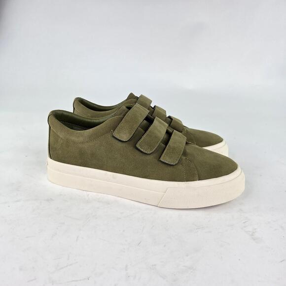 Vince Sunnyside Shoes Womens Size 10 Green Suede Strap Casual Low Top Sneakers - Picture 4 of 10